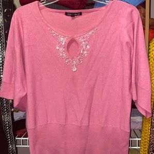 Cable & Gauge pink sweater